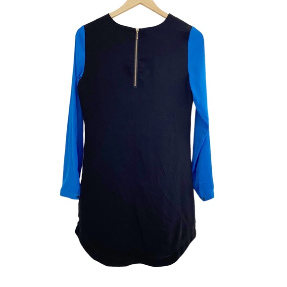 Mossimo Black Shift Tunic Dress With Long Blue Sleeves, Size XS - Picture 2 of 10